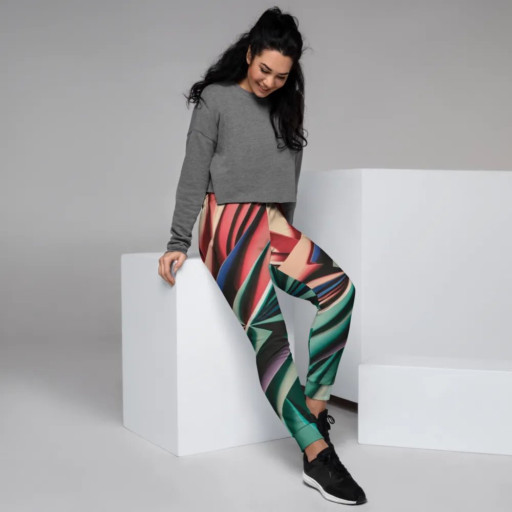 Abstract Geometric Women's Joggers in Vibrant Colors (XS-3XL) product image (1)