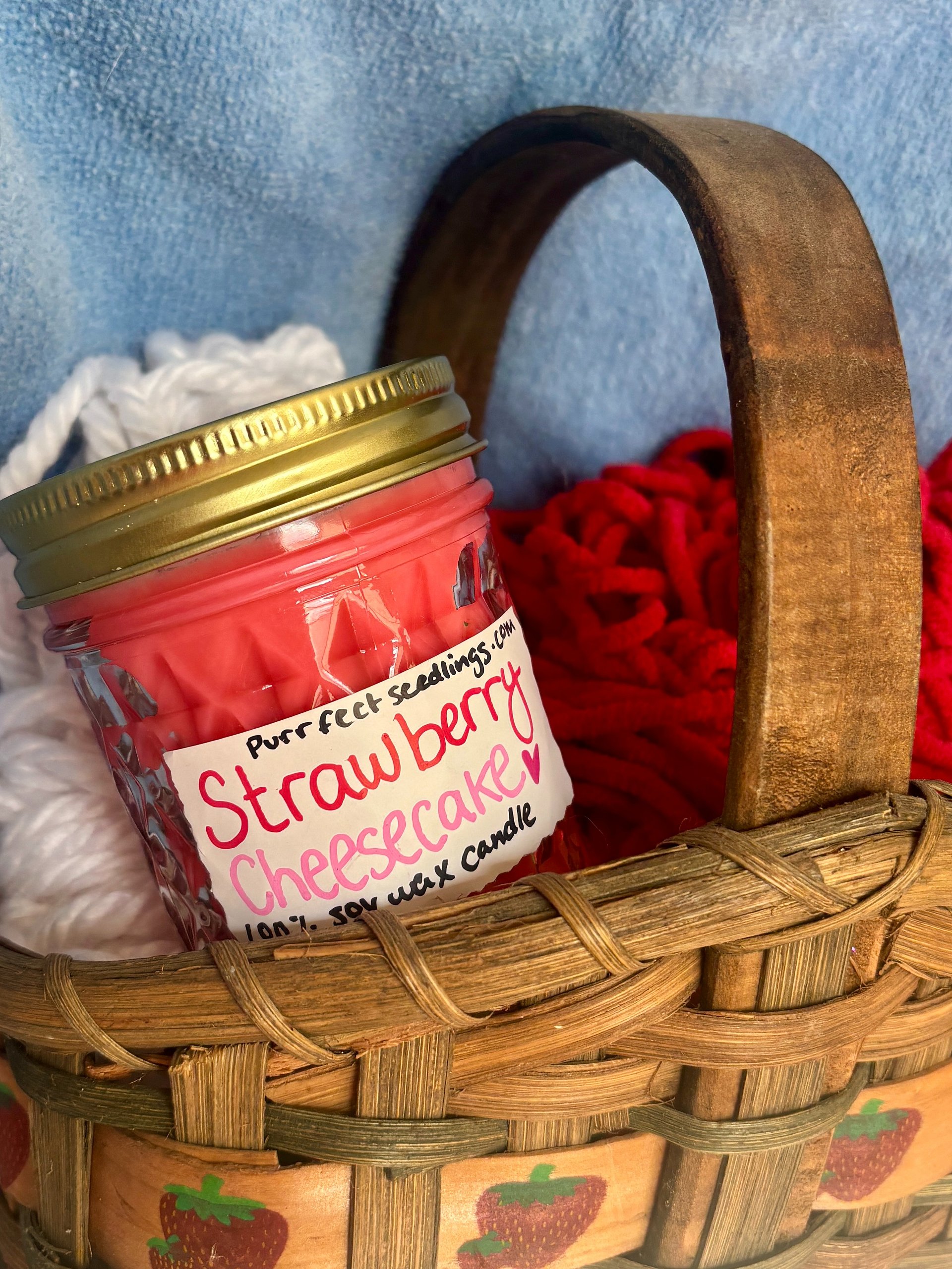 Strawberry Cheesecake Soy Wax Candle (One of a Kind) product image (1)