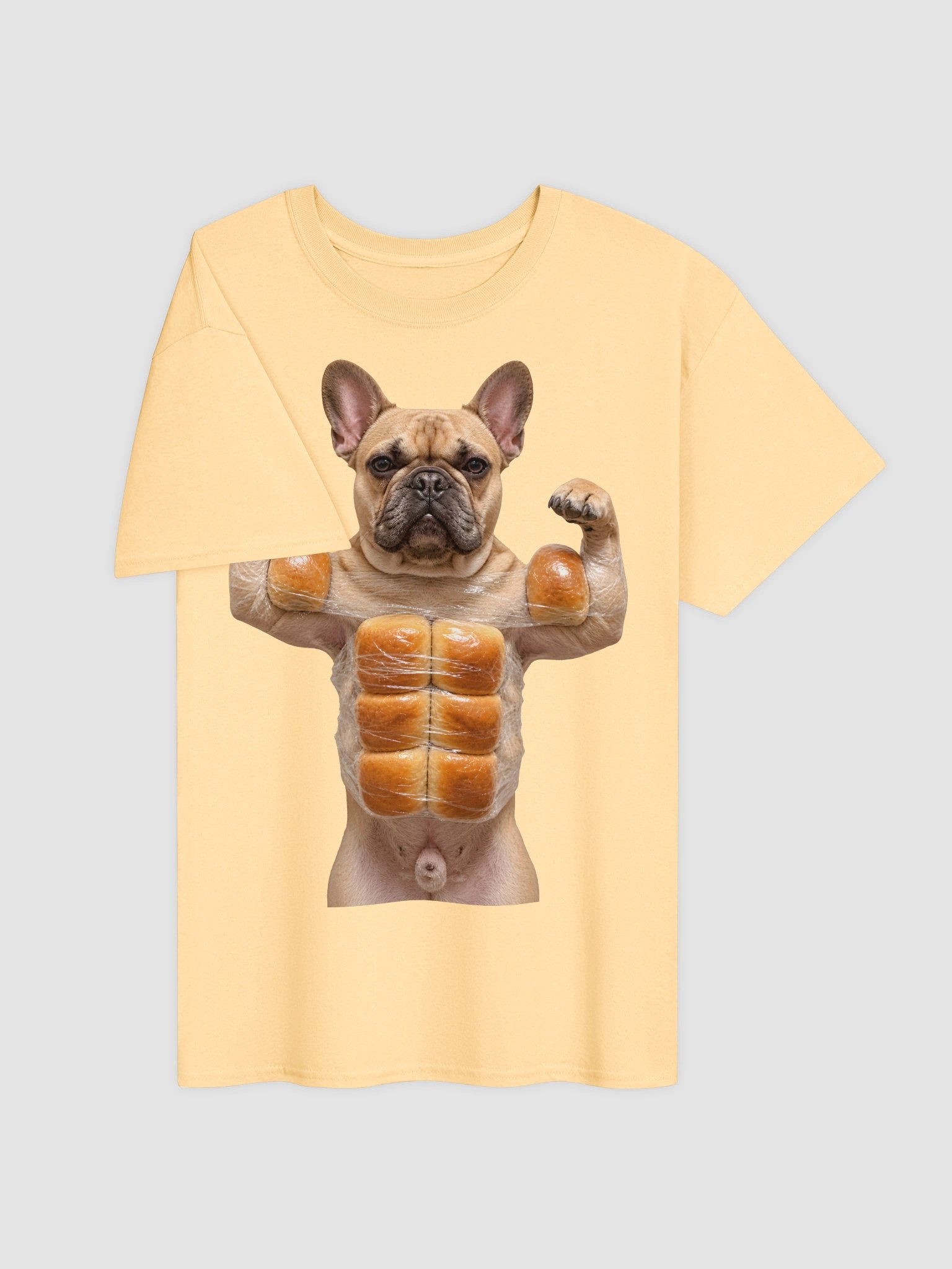 Bread Abs Gym French Bulldog Funny Workout Shirt - Six Pack Bread Rolls Dog Meme Tee product image (2)
