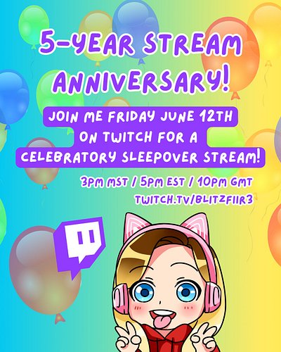 WE ARE 5 🥹🫶 HAPPY BIRTHDAY CHAT!!! 
See you tomorrow for discount subs, balloons AND A SLEEPOVER! 💜
I am so grateful for all ...