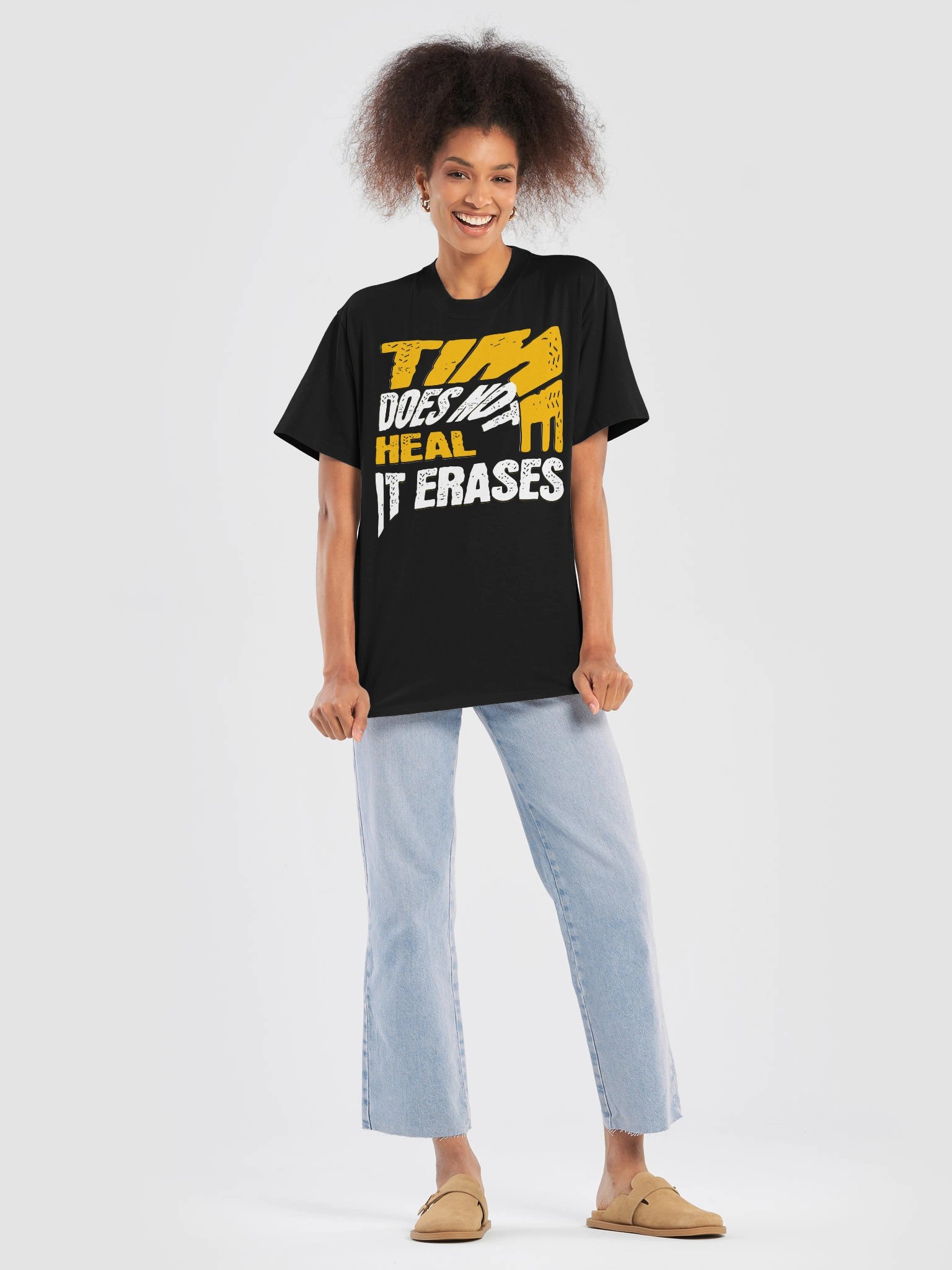 TIME DOES NOT HEAL IT ERASES — Oversized Tee product image (5)
