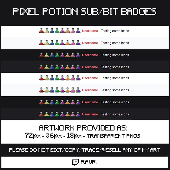 Twitch Pixel Potions - Sub/Bit Badges product image (2)