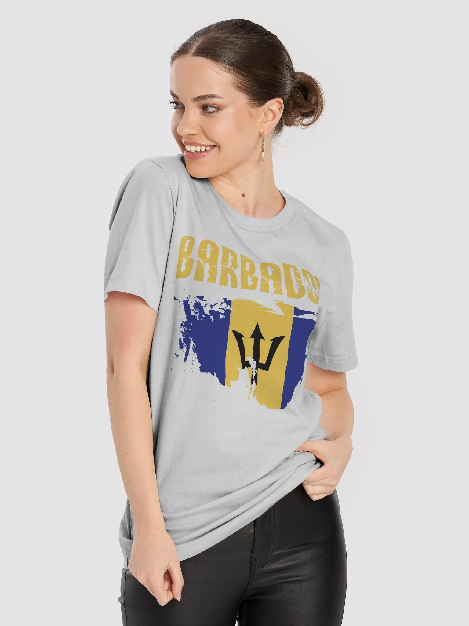 Barbados Trident Flag Unisex Supersoft T-Shirt by CultuRep product image (5)