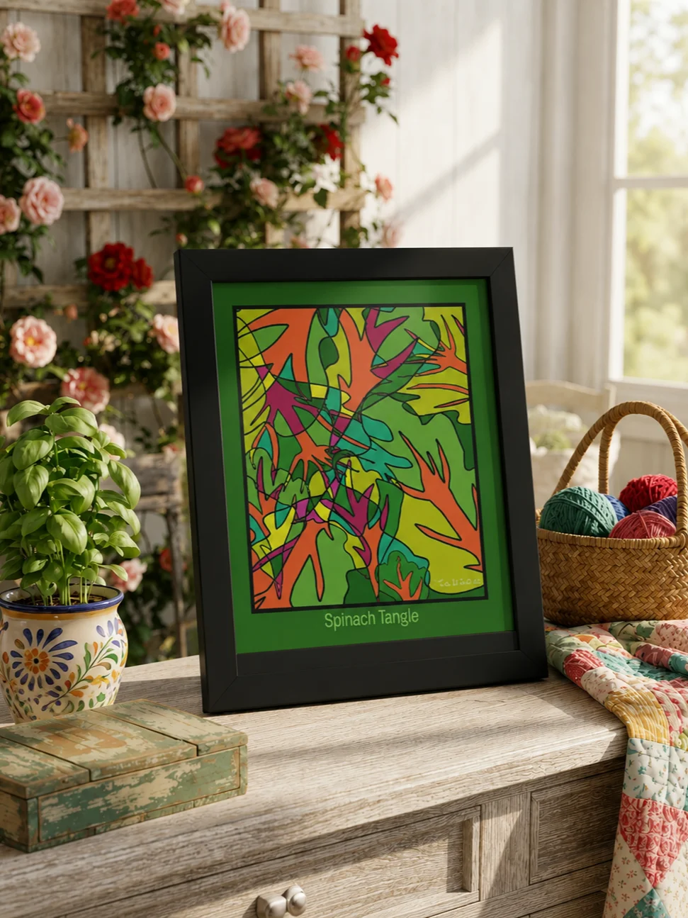 Spinach Tangle – Framed Art Poster product image (1)