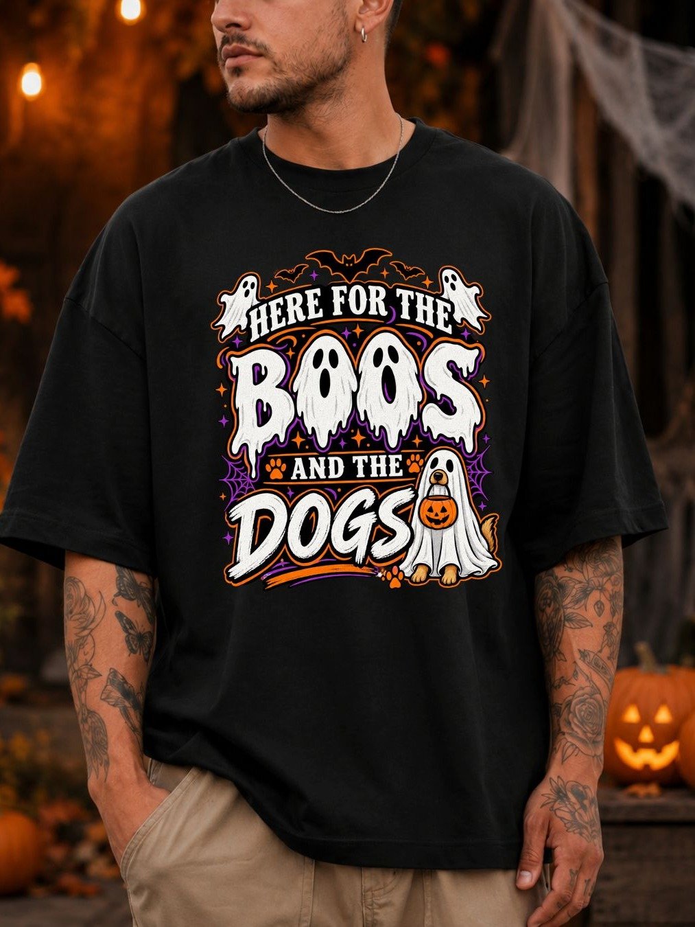 Here for the Boos & the Dogs Halloween T-Shirt – Funny Dog Lover Tee product image (2)