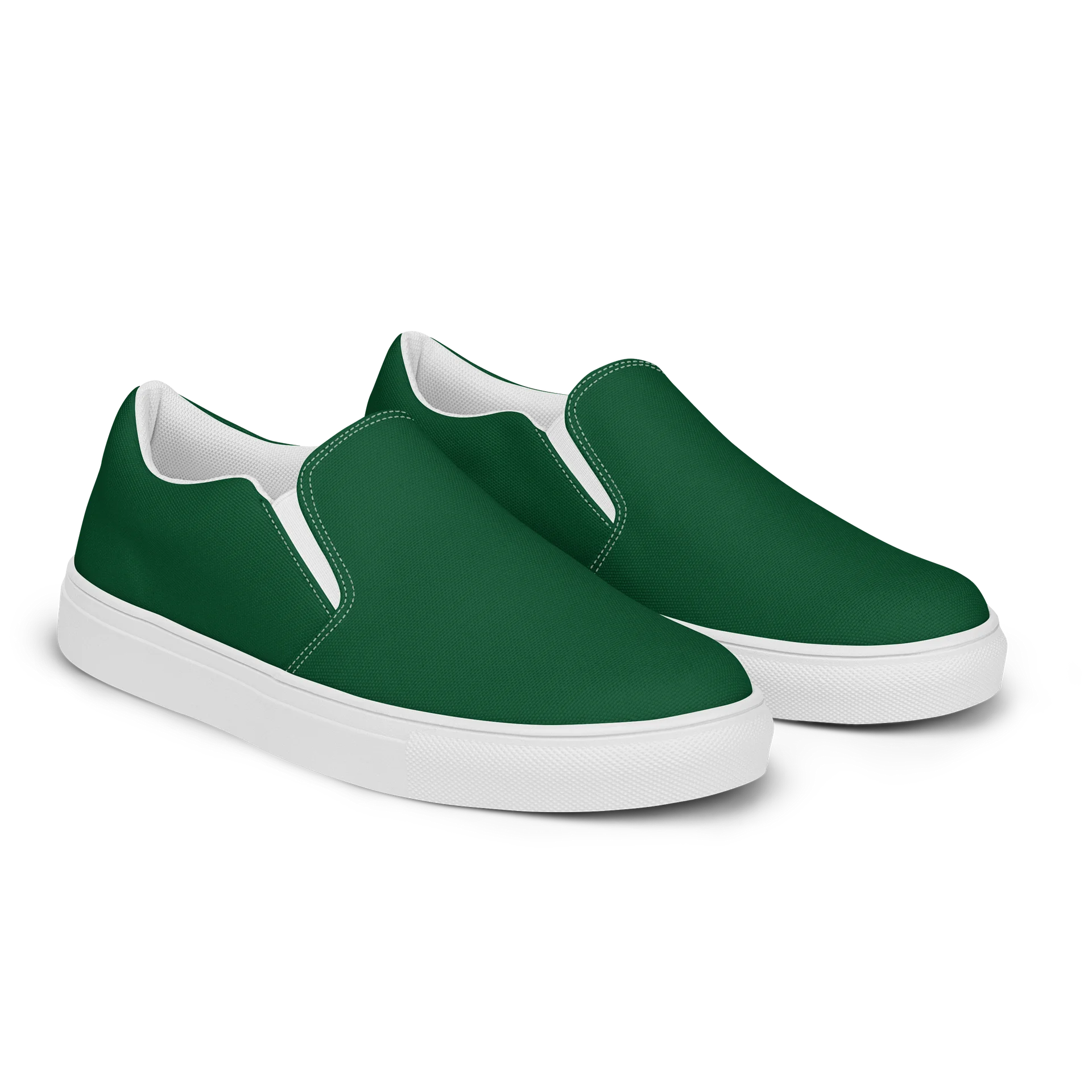 The "Studio-to-Street" Slip-On Sneakers - Emerald Green Canvas product image (2)