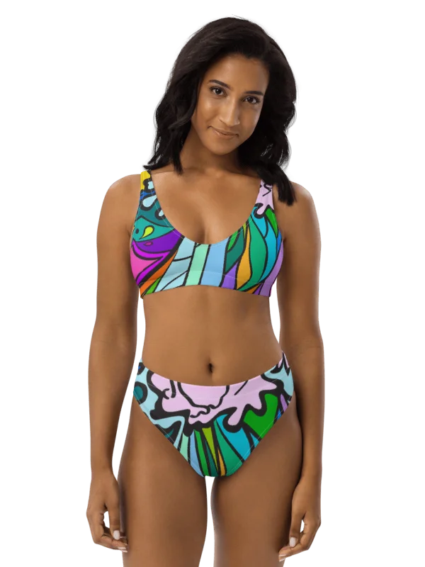 Sunset Swirls Recycled Bikini Set - Wave at Sunset product image (3)