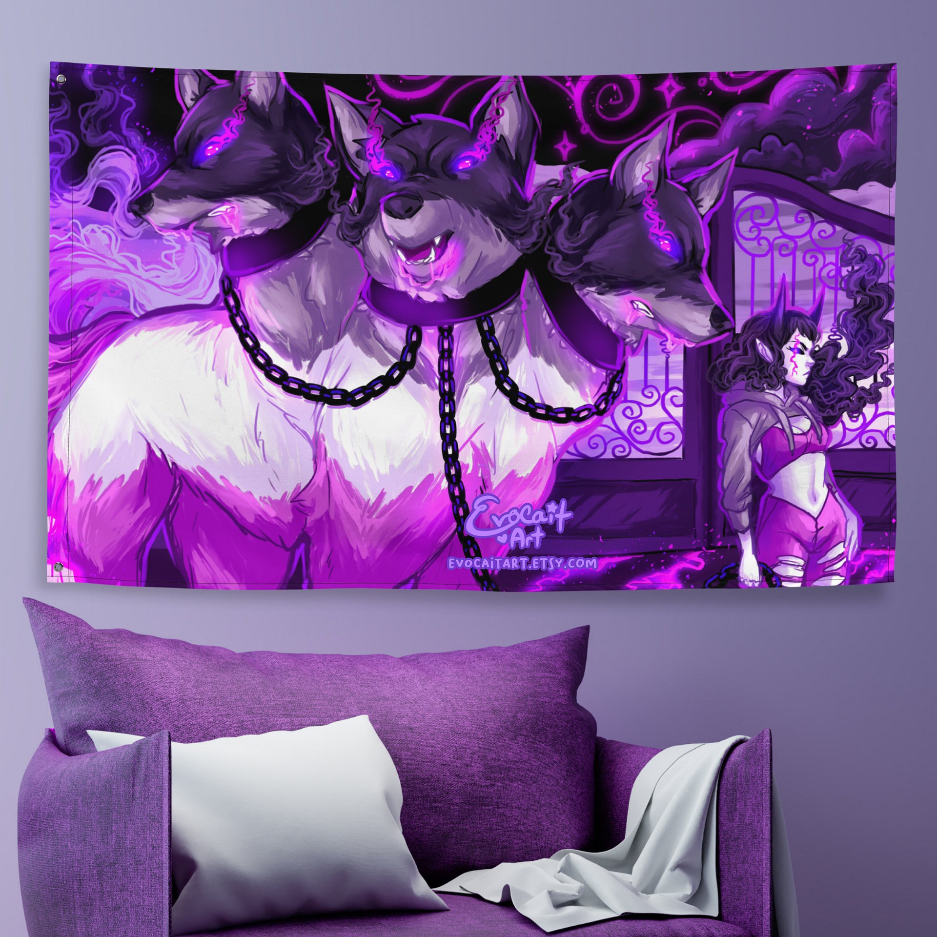 Fantasy Cerberus Asexual Pride Flag product image (1)