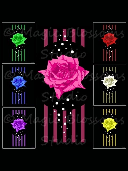 Sparkle Rose Wall Art Collection - 7 Colors (Printable JPEGS) product image (1)