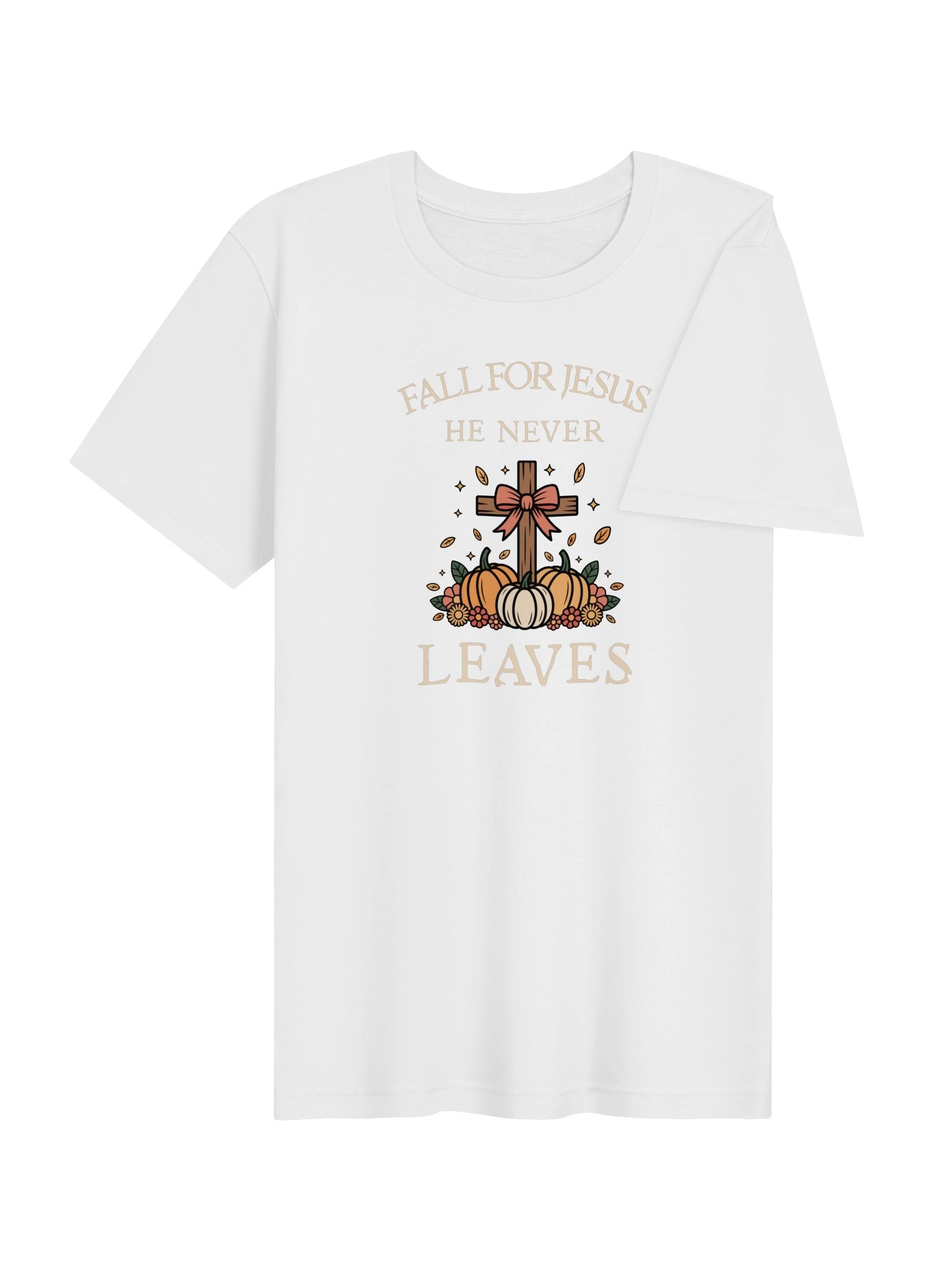 Fall for Jesus, He never Leaves T-Shirt product image (10)
