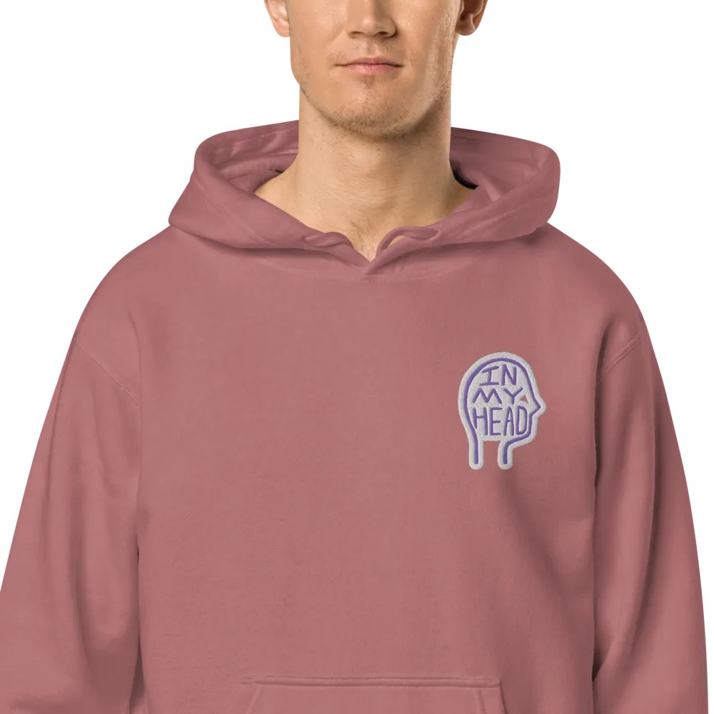 In My Head (L.C. purple bubble design) embroidered pigment hoodie product image (1)