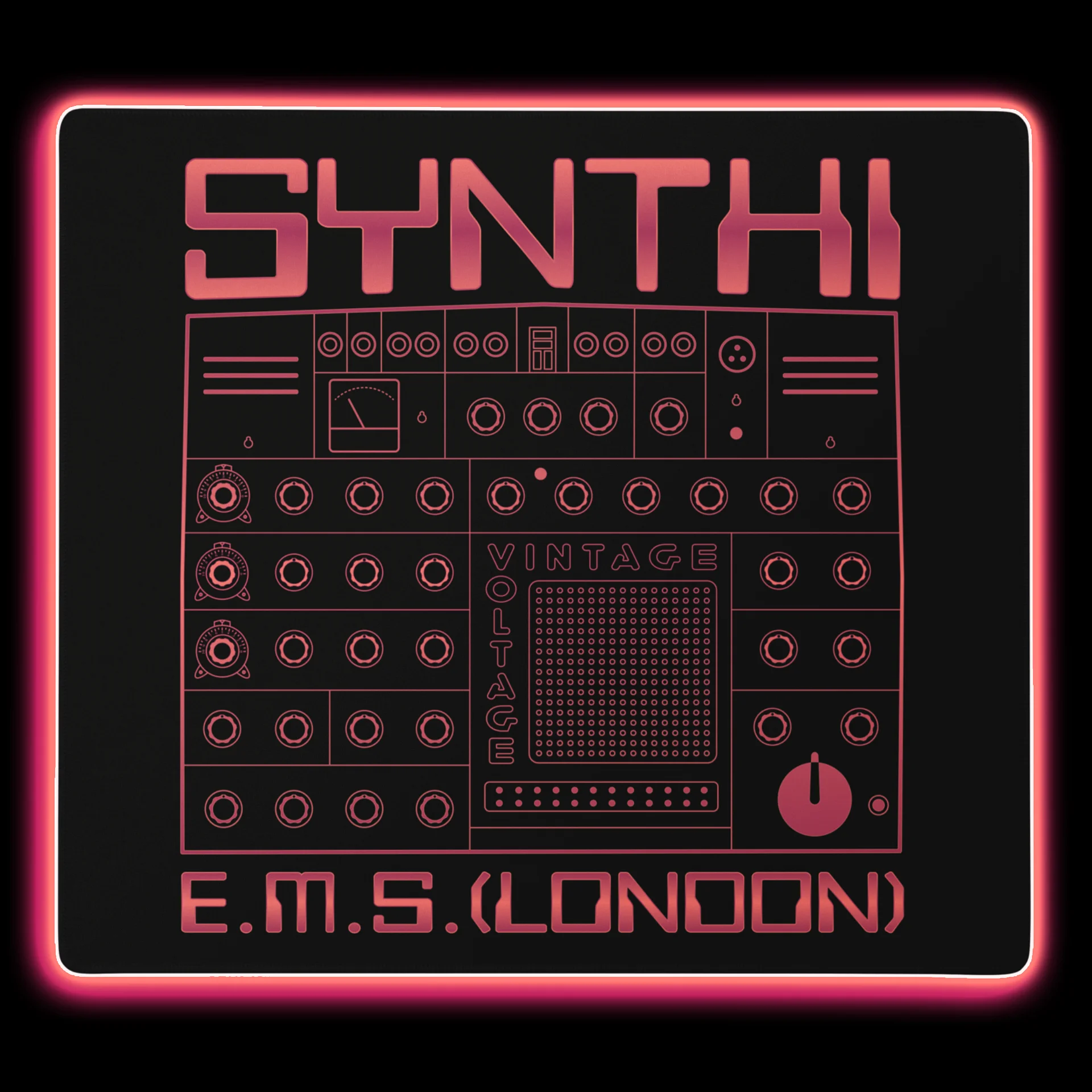 EMS Synthi Studio Gaming Mouse Pad 18" - AKS VCS3 Electronic Music Studios (Vintage Analog Synth) product image (1)