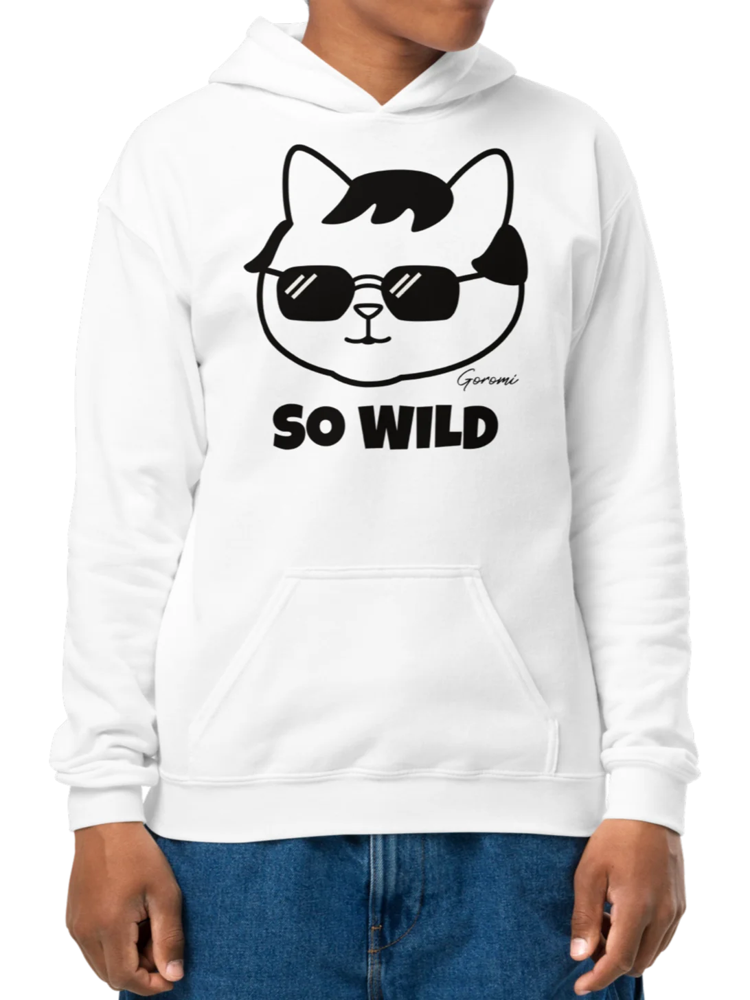 Goromi the Cat in Wig (SO WILD) - Unisex Youth Hoodie product image (2)