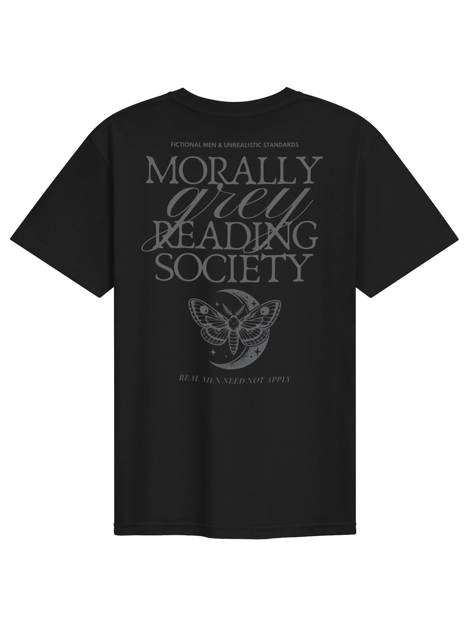 Morally Grey Reading Society Shirt, Comfort Colors Dark Fantasy Book Club Tee, Grey Print product image (2)