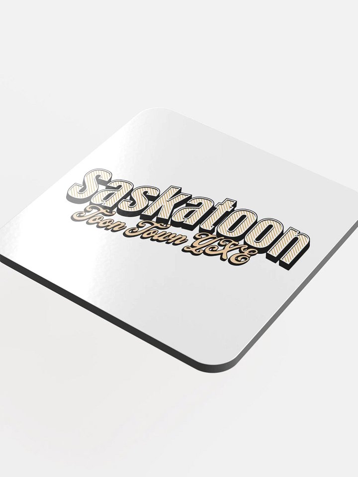 Saskatoon Toon Town YXE Glossed Cork Coaster product image (1)