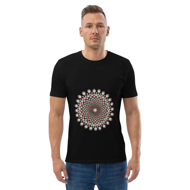 Green and Pink Mandala Organic T-Shirt product image (2)
