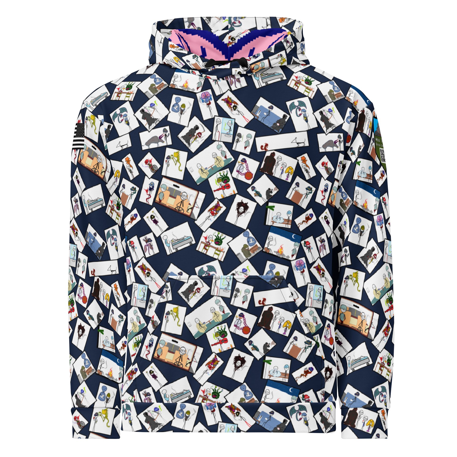 Stick Vet Comic Pannels Hoodie DkBlu product image (1)