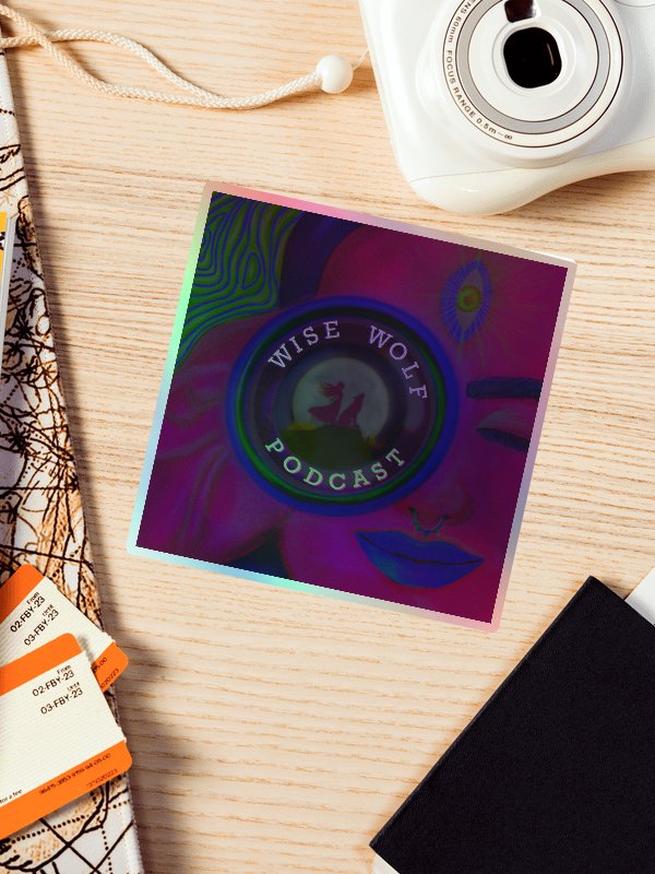 Wise Wolf Wellness Podcast Holographic Sticker Sheet product image (5)