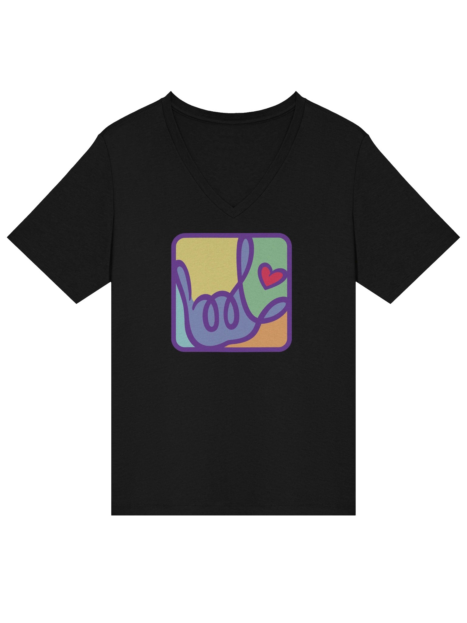 Womens Forever ILY Pastel Box V-Neck T-shirt product image (3)