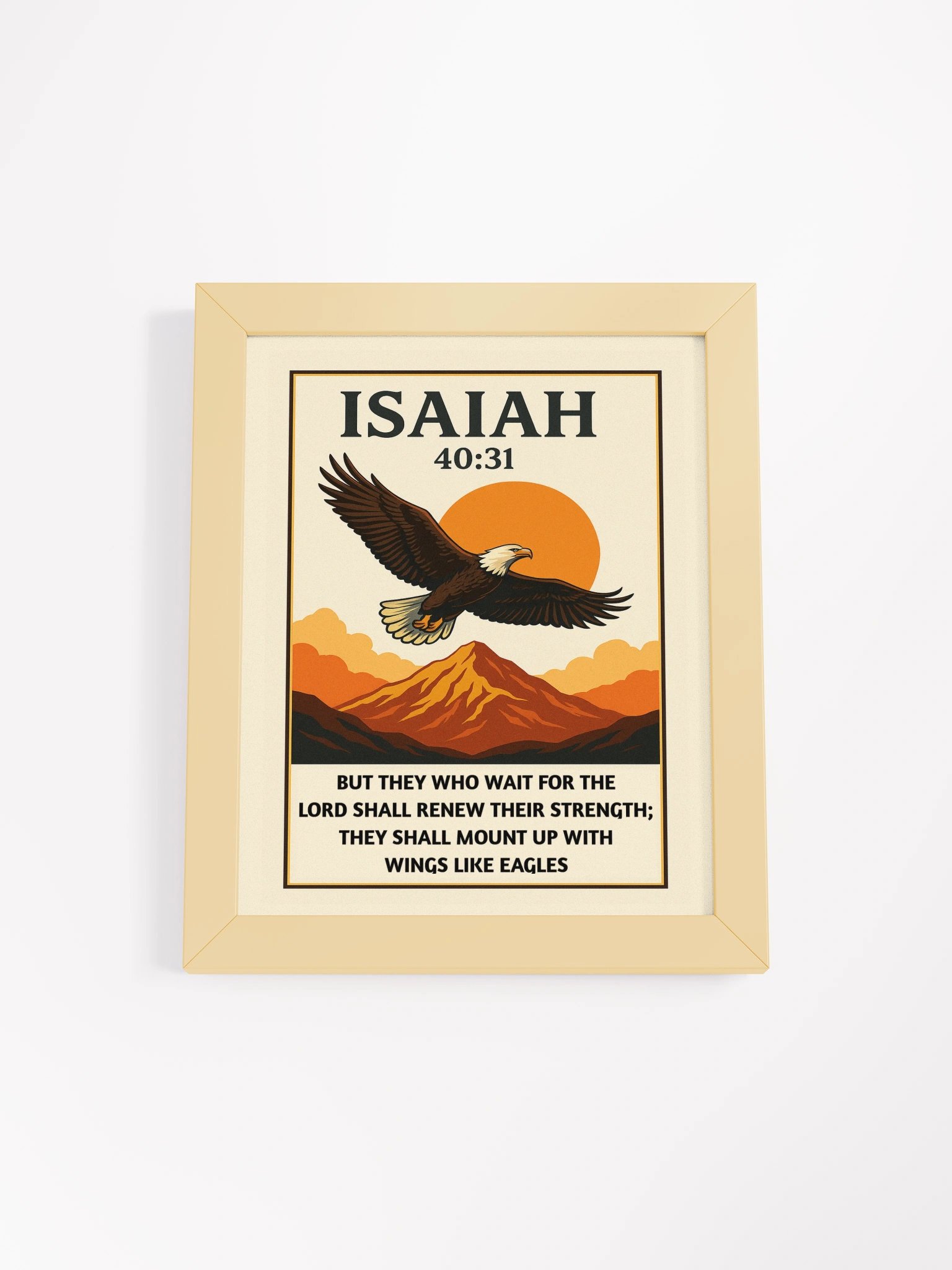 Isaiah 40:31 Scripture Wall Art – Christian Home Decor | Eagle Bible Verse Print product image (1)