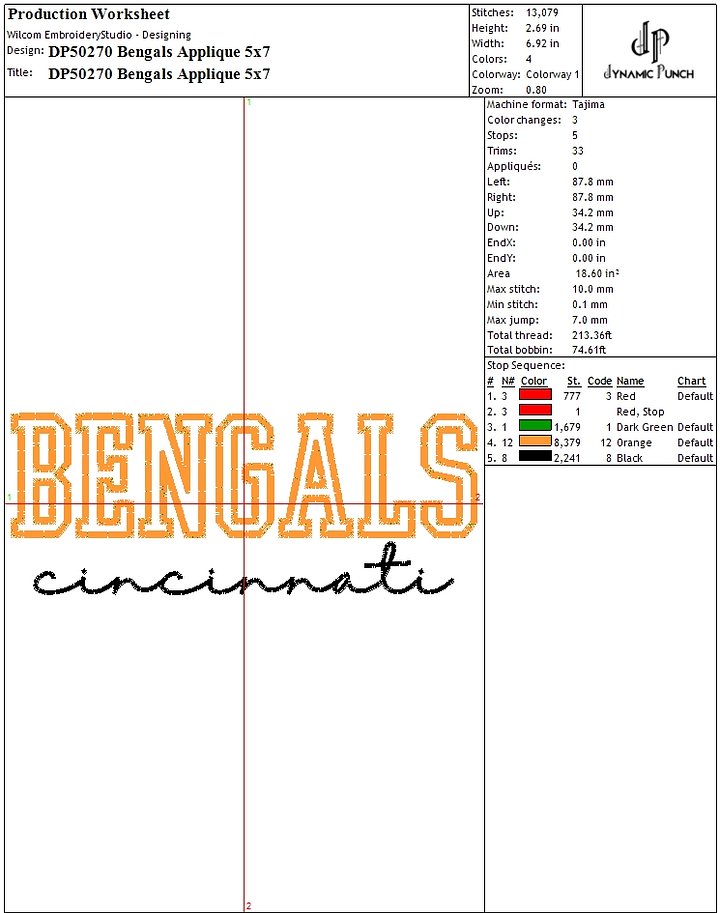 NFL BENGALS APPLIQUE product image (2)