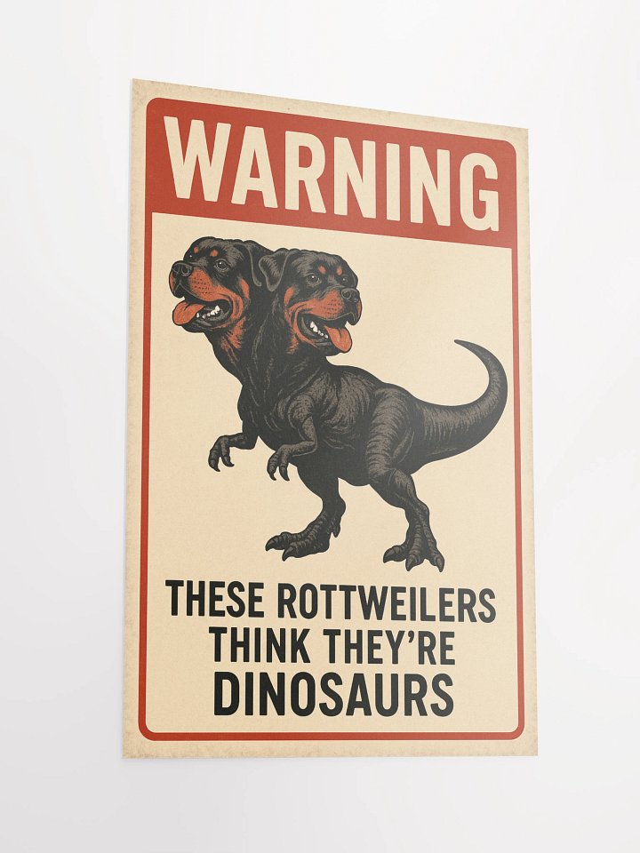 Warning: These Rottweilers Think They’re Dinosaurs Poster Print product image (6)