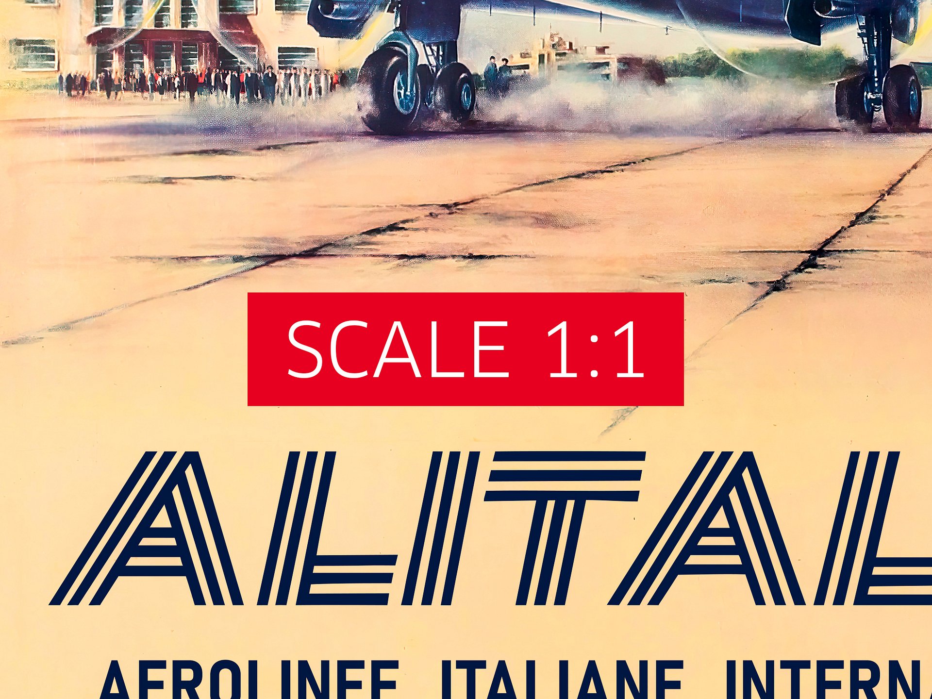 AlItalia (Italy, Air Lines), 1950s — retro vintage travel poster, retro travel art, retro travel wall art product image (5)