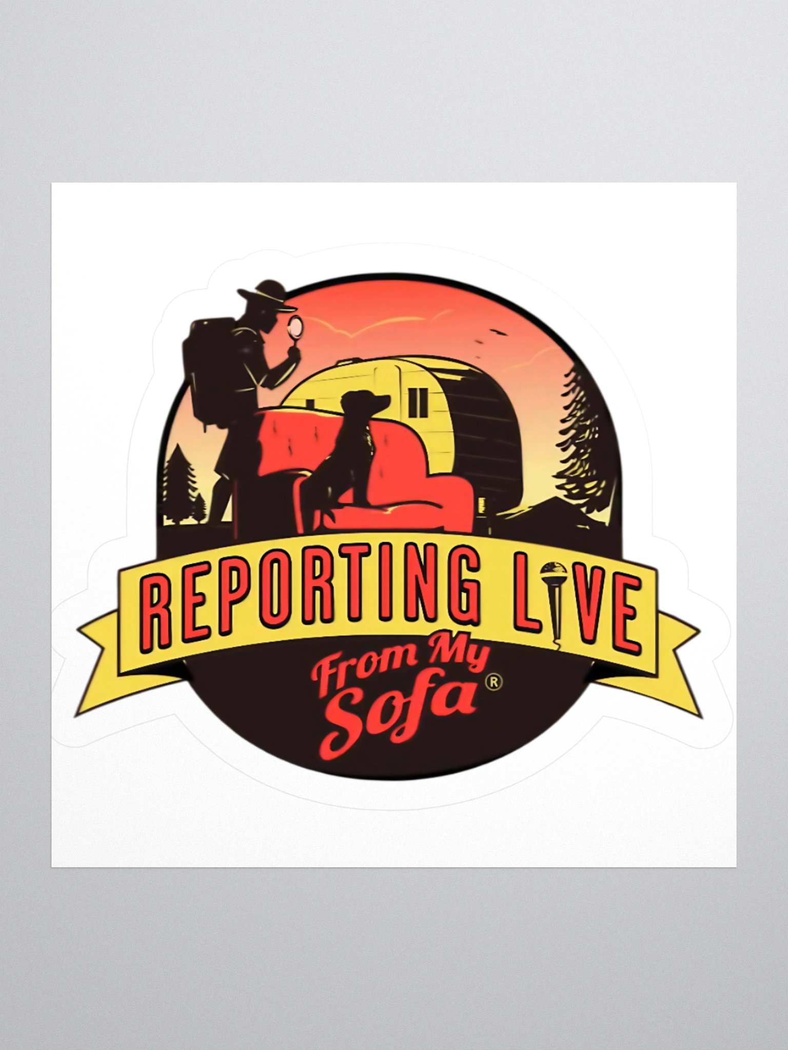 Reporting Live From My Sofa Official Logo Sticker product image (1)