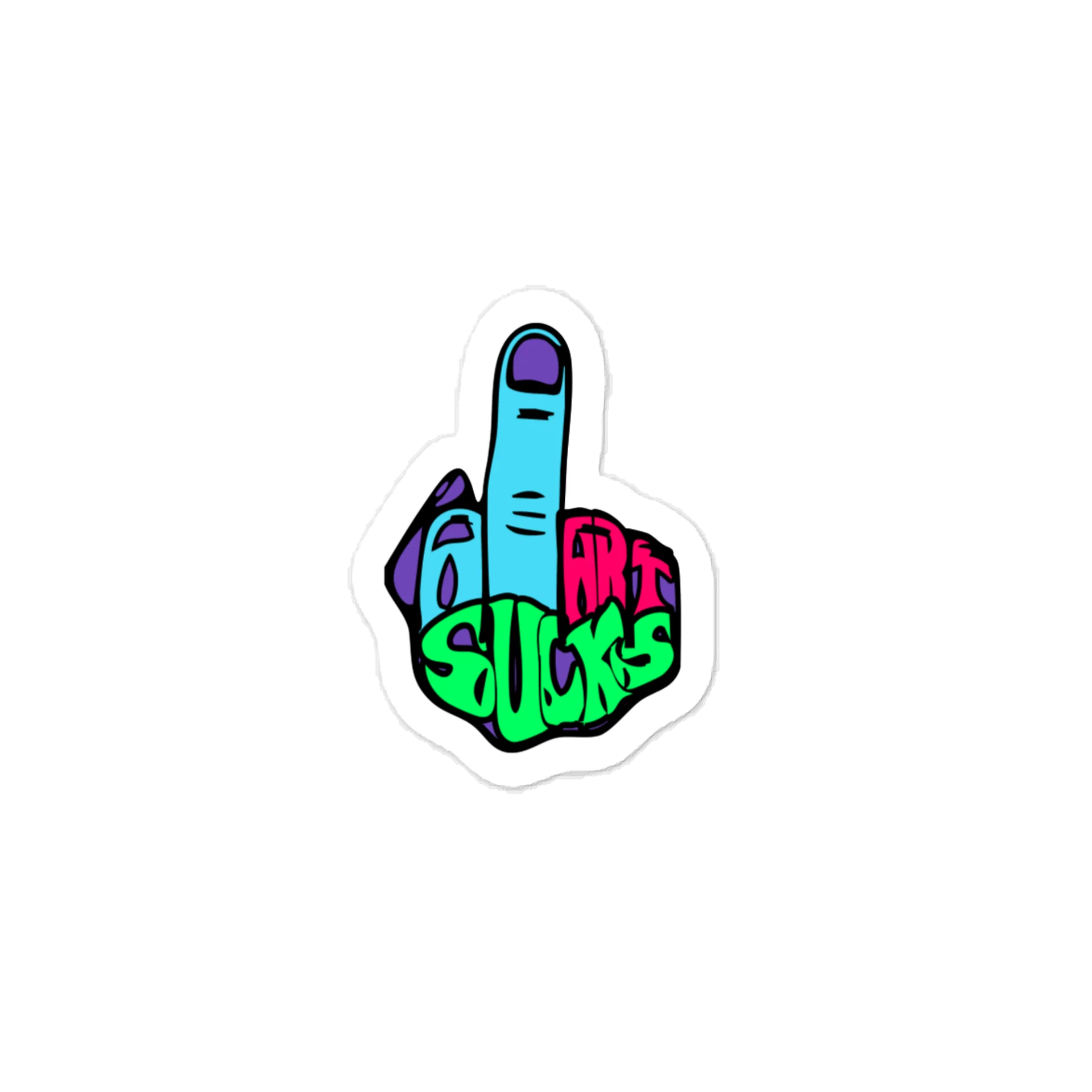Middle Finger "AI Art Sucks" Vinyl Decal product image (1)