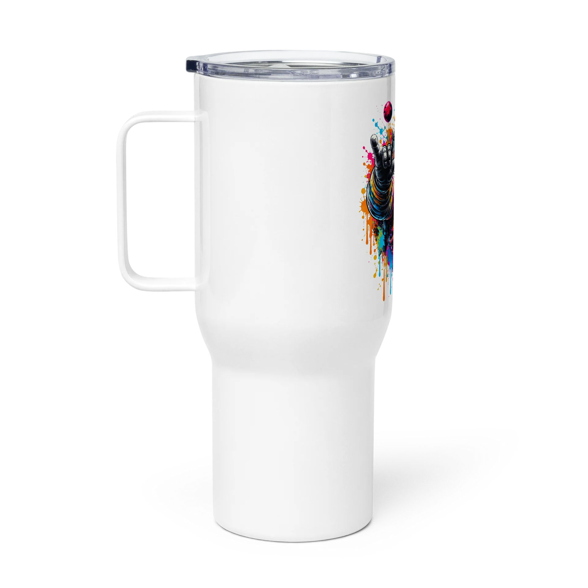 Cosmic Rebel – Neon Astronaut Travel Mug product image (1)