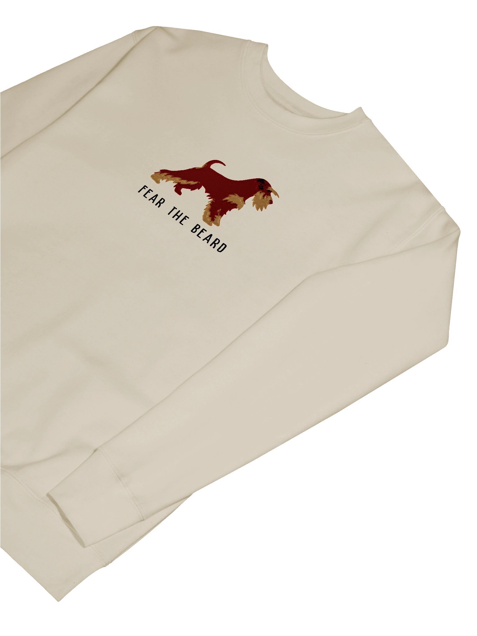 Fear the Beard Sweatshirt (Embroidered) of a Miniature Schnauzer(Liver & Tan) product image (77)