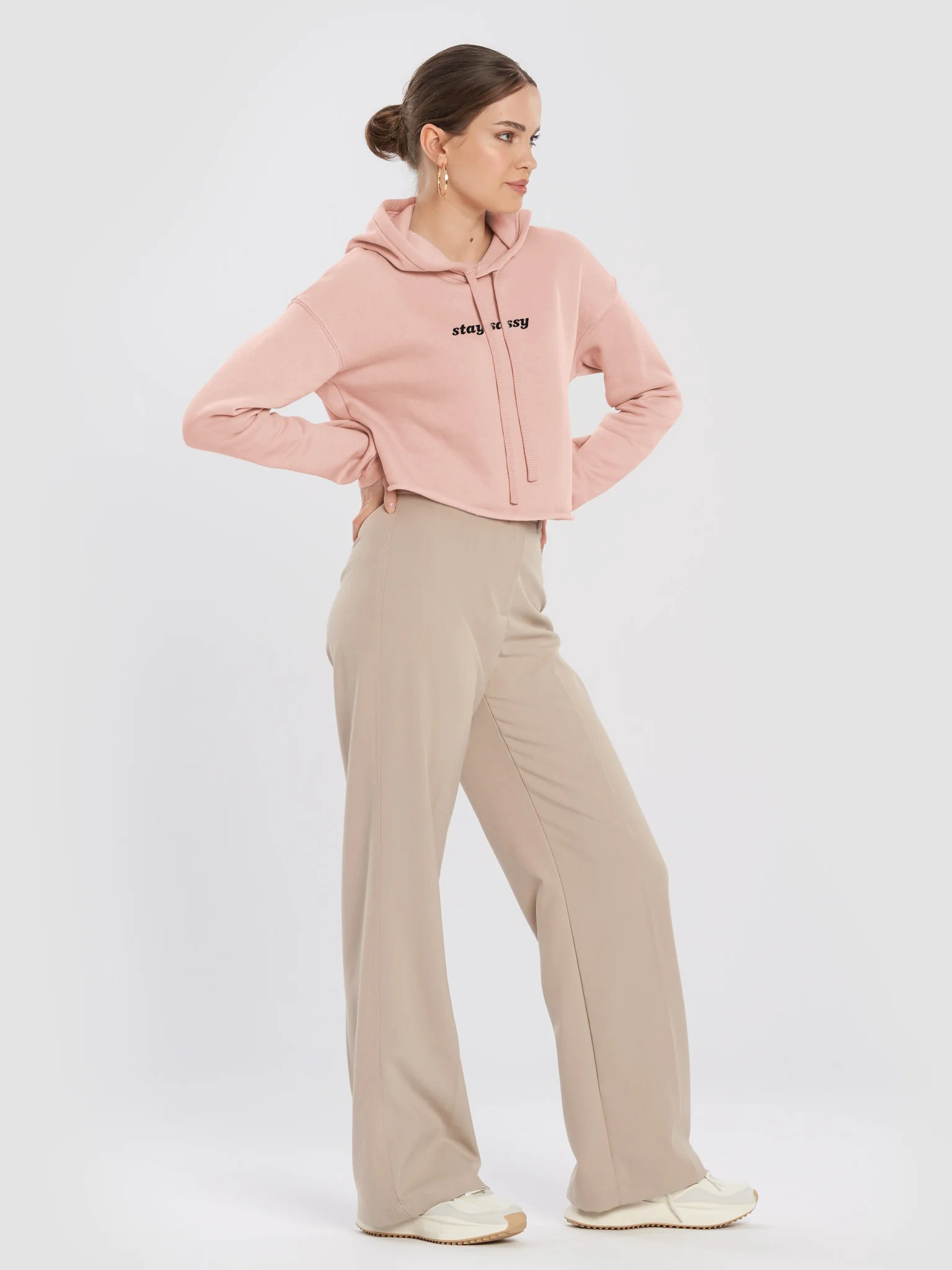 Stay Sassy Cropped Hoodie - Peach product image (5)