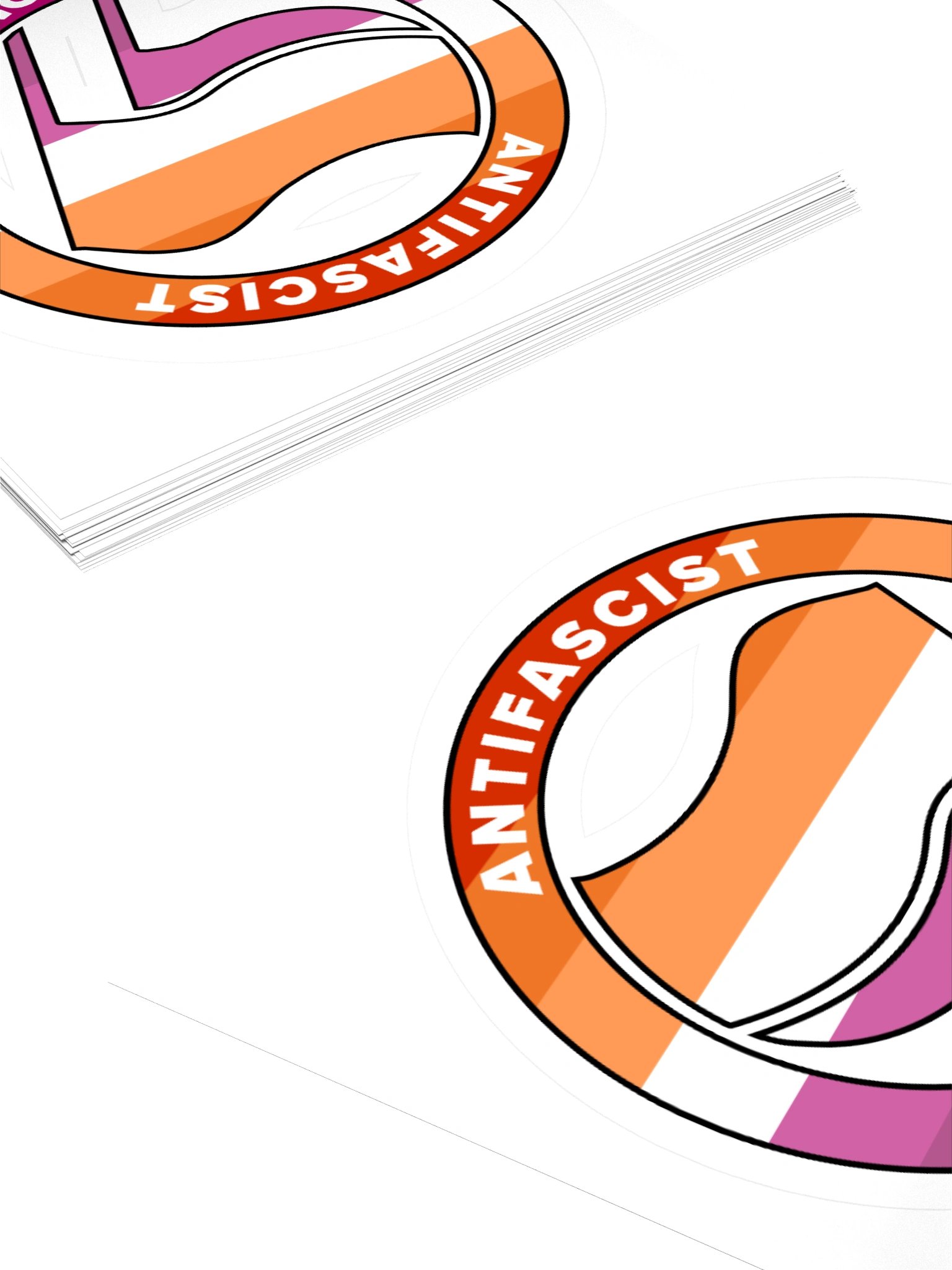 Antifa / Lesbian Pride Kiss Cut Sticker product image (4)