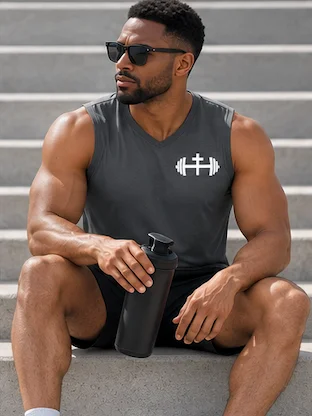 His House Performance V-Neck Muscle Tank - Grey by His House