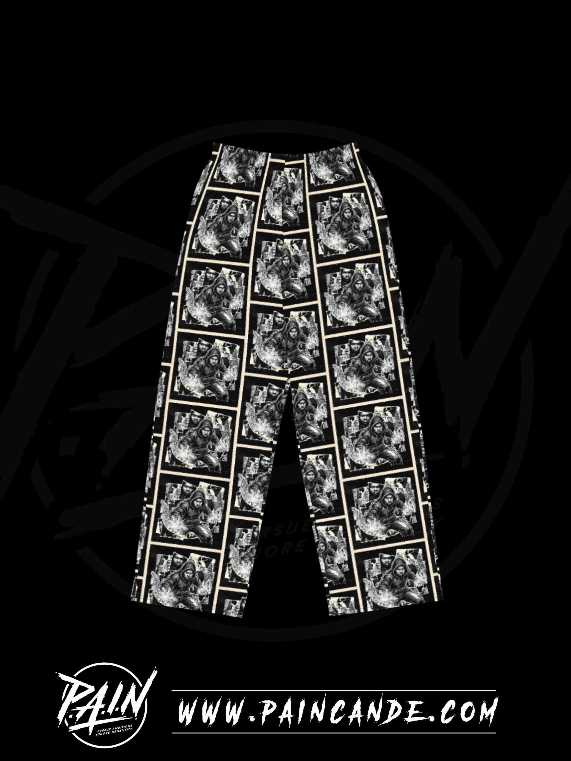Muted Grid All-Over Print Wide-Leg Pants product image (1)