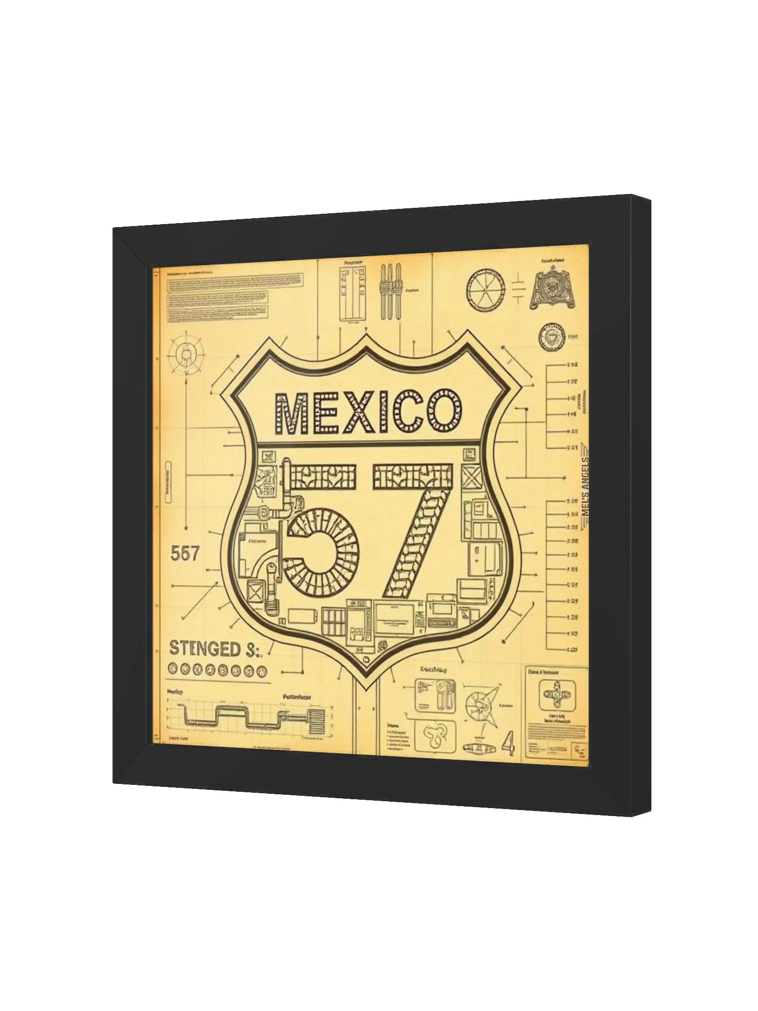 Ruta 57 — Mexico 57 Road Shield Framed Matte Poster product image (3)