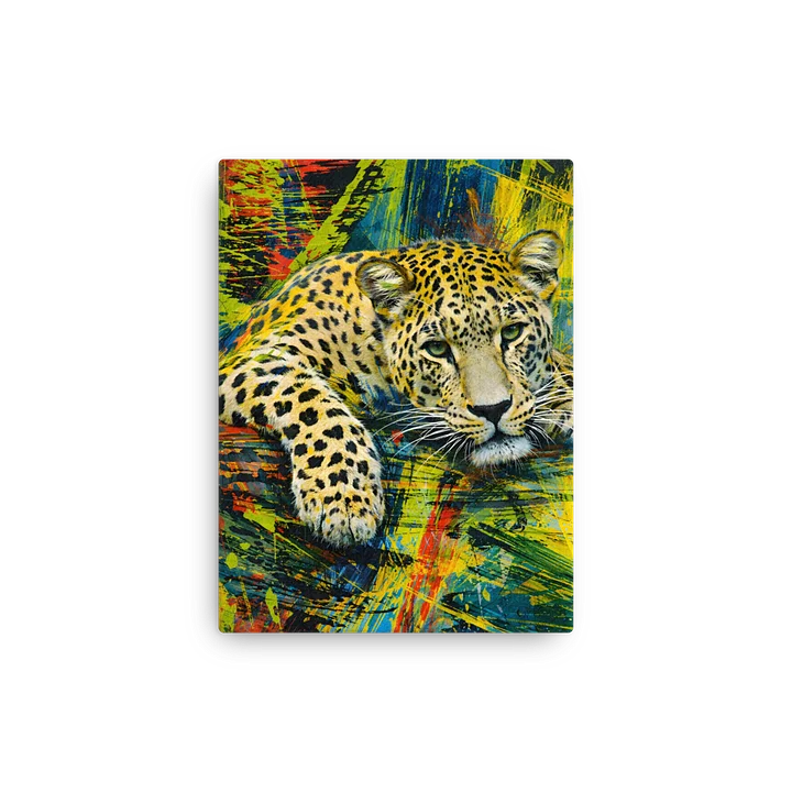 Vibrant Predator: Leopard in an abstract burst of color Sleek Slim Canvas Art product image (11)