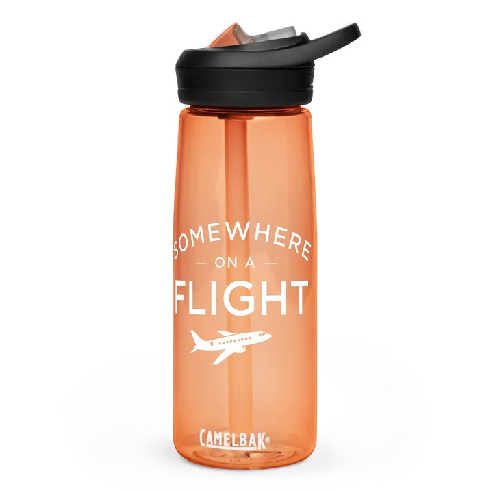 Somewhere on a Flight Water Bottle product image (1)