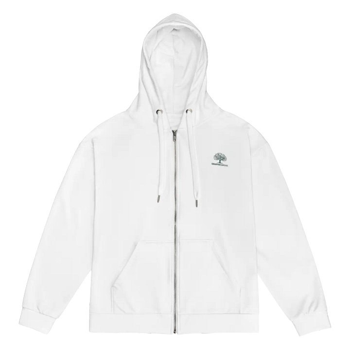 Graphic Grove Tree Design White Recycled Unisex Zip Hoodie product image (1)
