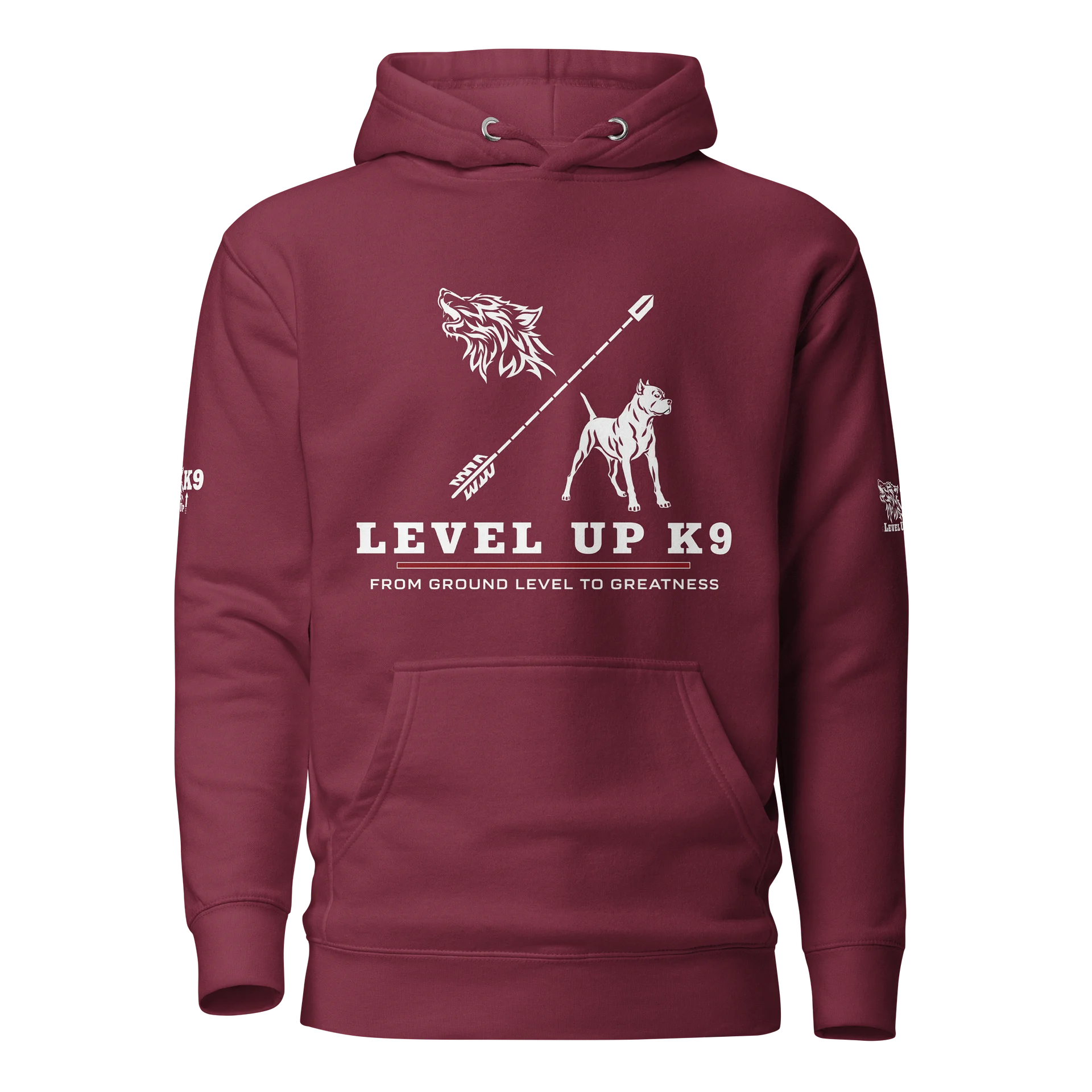 Level-UP K9 Standard Hoodie ( Maroon ) product image (1)