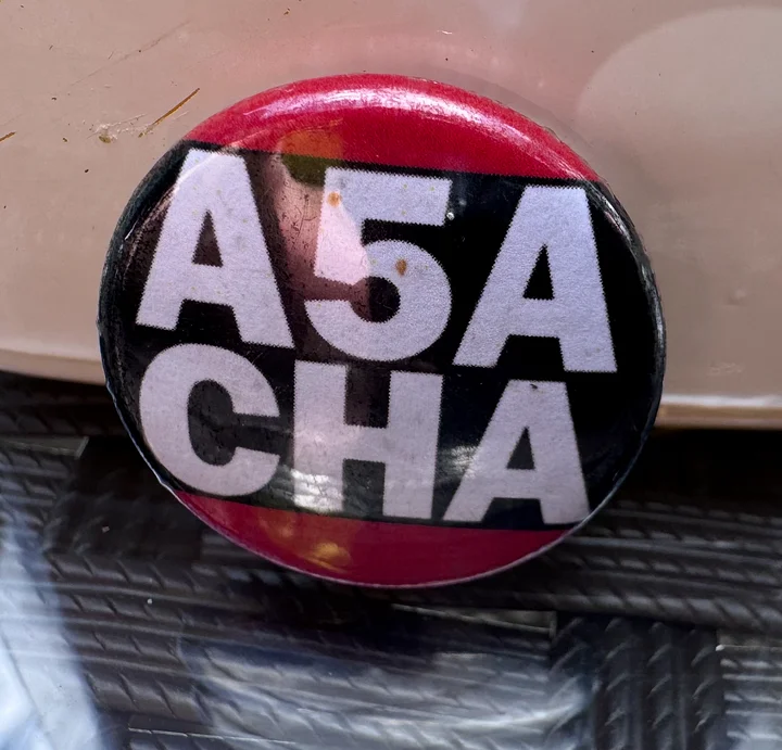 Across Five Aprils: White on Black CHA 1" Button product image (1)