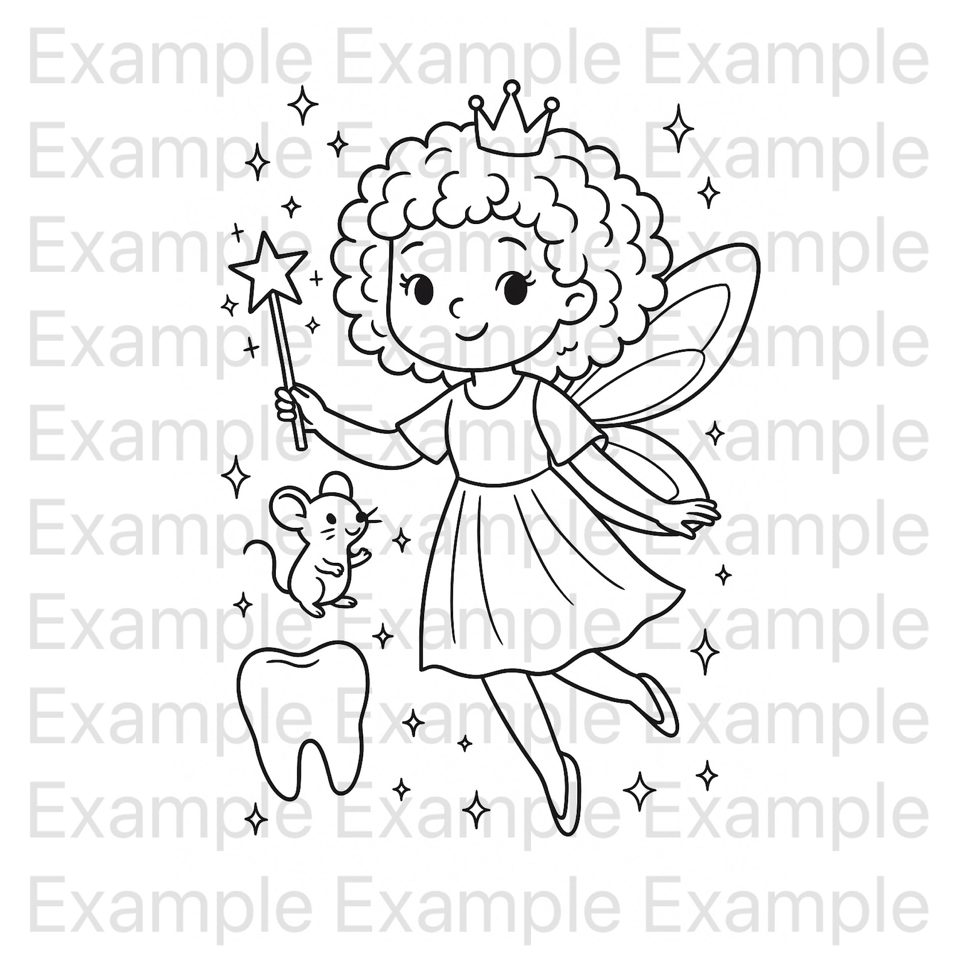 Tooth Fairy Night Visiting Coloring Pages product image (6)