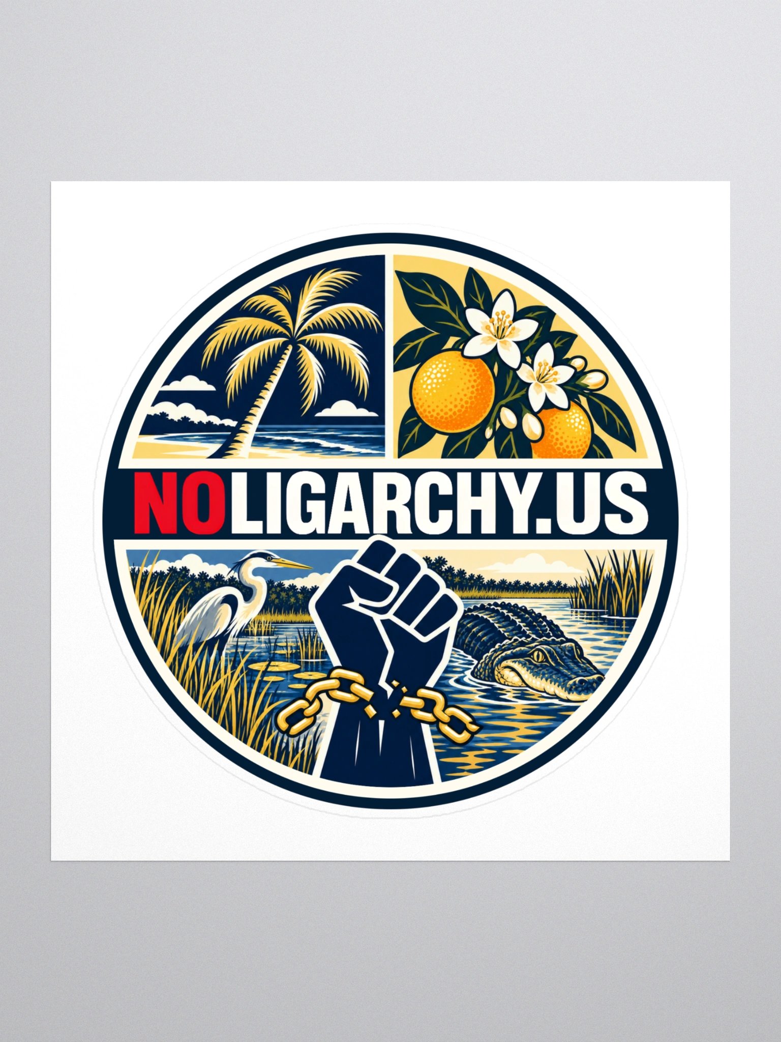 Florida NOLIGARCHY.US sticker product image (1)