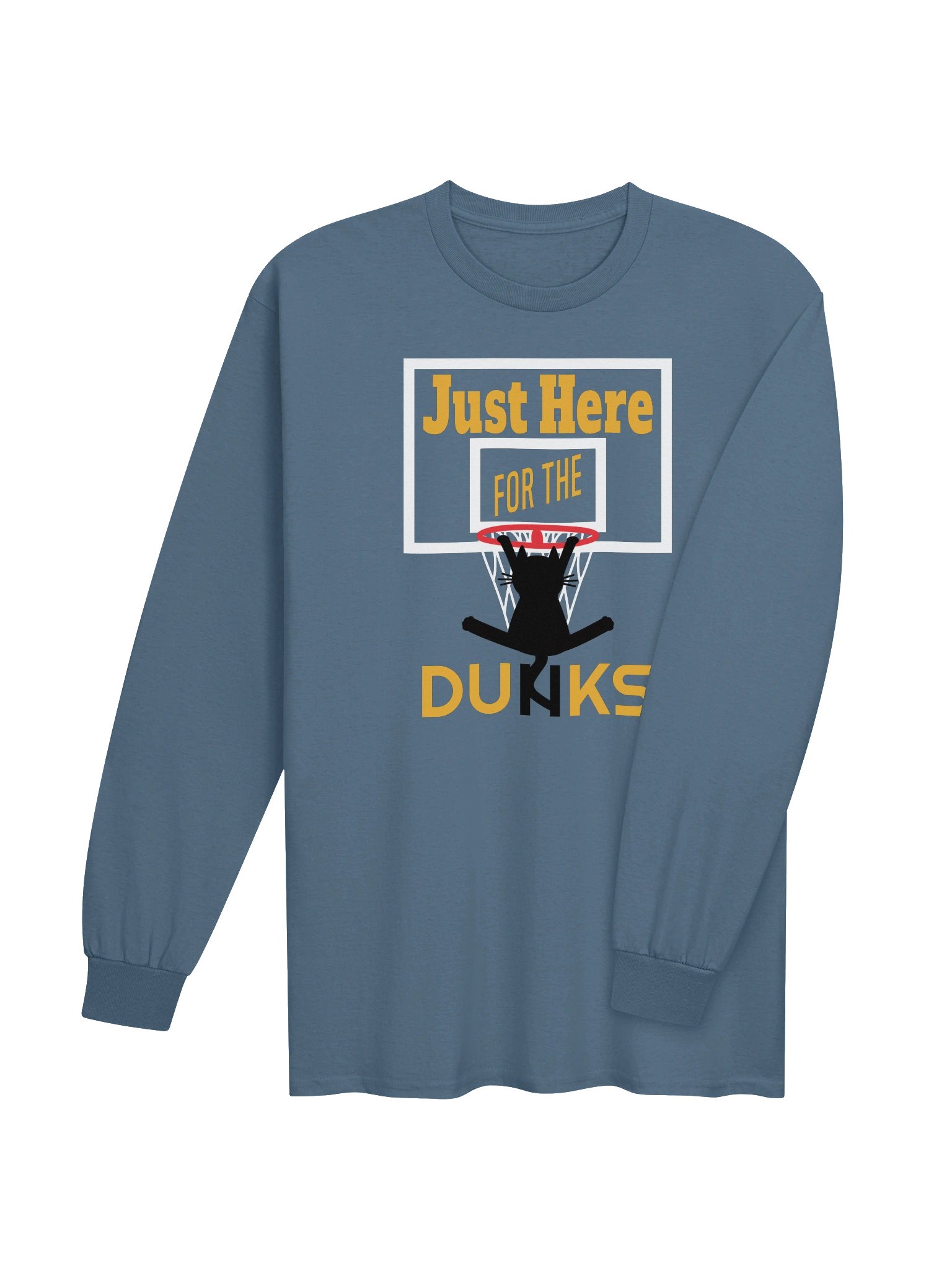 Basketball Cat (Just Here for the DUNKS) - Unisex Adult Long Sleeve T-shirt product image (3)