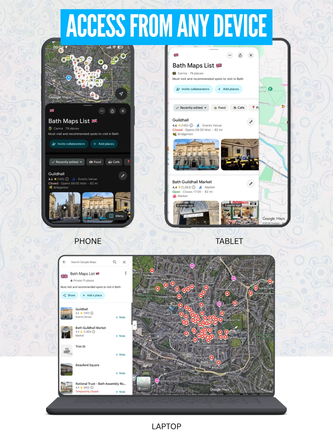 Bath Cheat Sheet + Free Google Maps List (70+ LOCATIONS) product image (5)