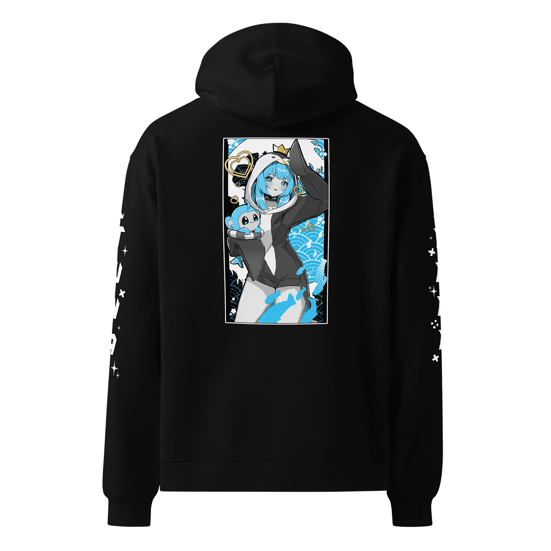 Black & Blue Hoodie Oversized Premium Unisex product image (4)