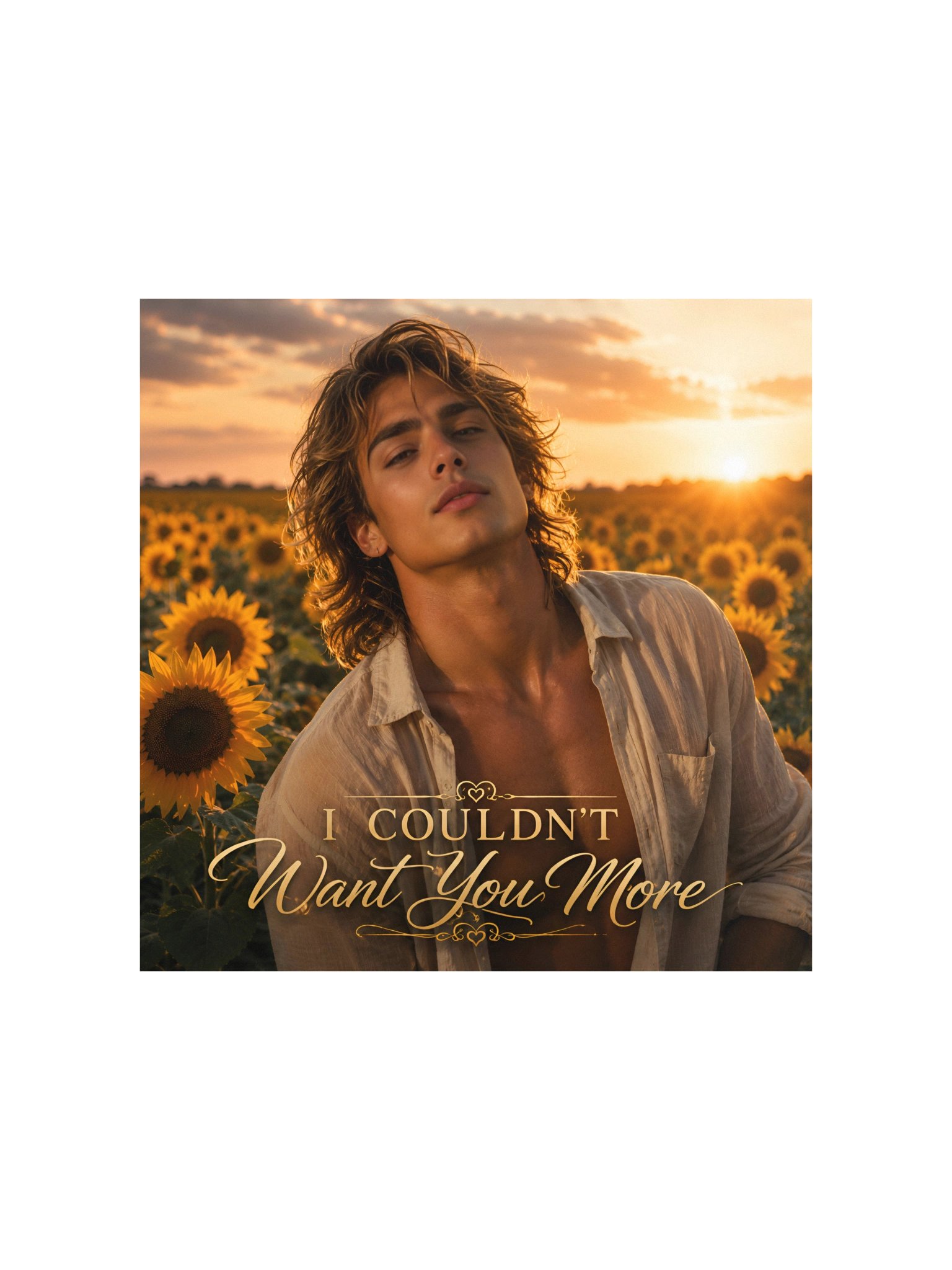 I Couldn't Want You More Romantic Poster | Sunflower Sunset Love Art product image (1)