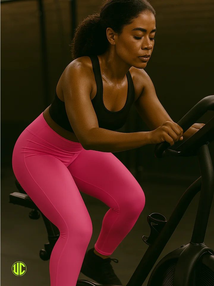 Women’s Pink Mid-Rise Leggings – Gym, Yoga & Streetwear Activewear by UnkoCon product image (1)