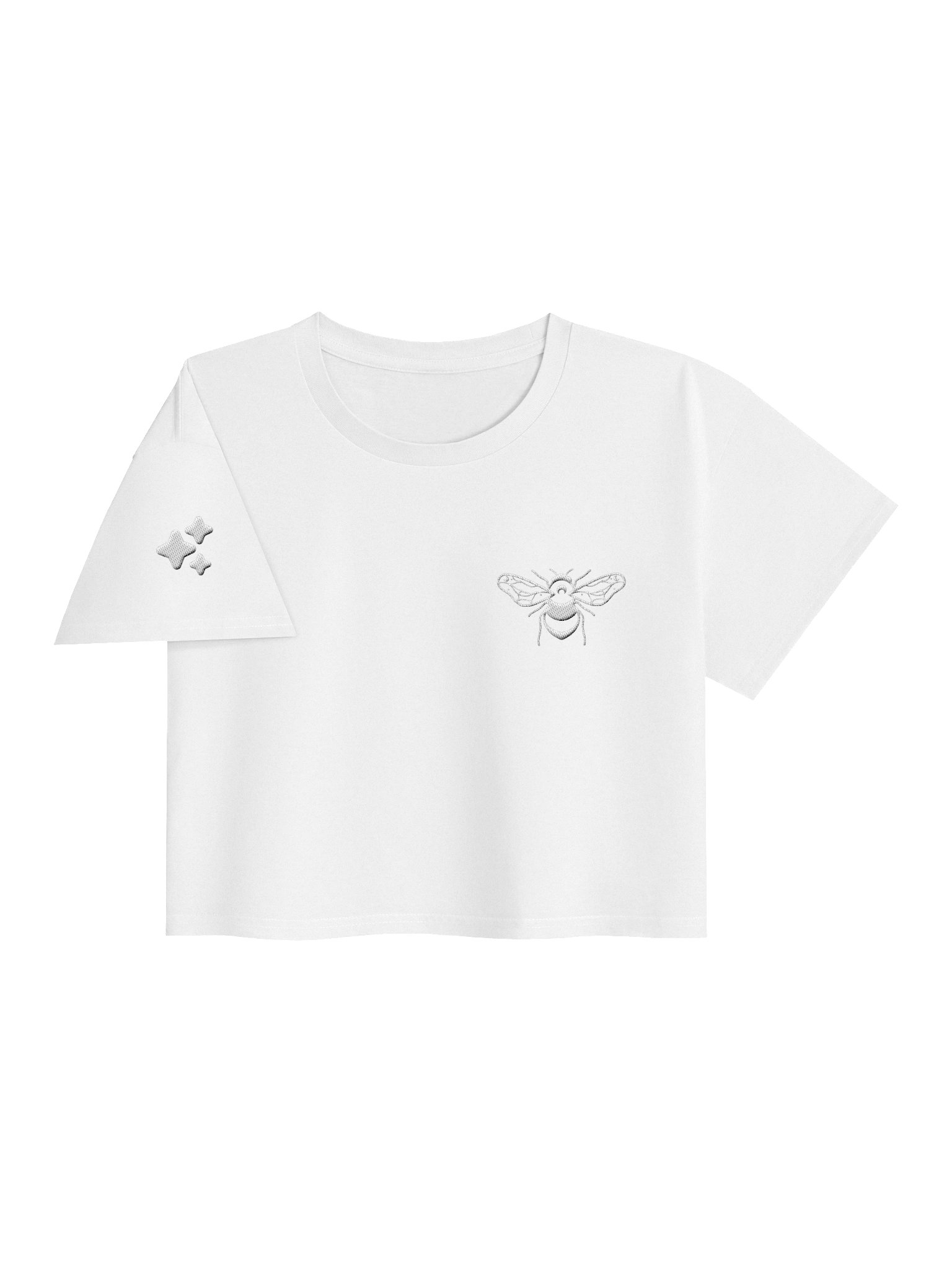 [embroidered] bee logo cropped tee - white product image (3)
