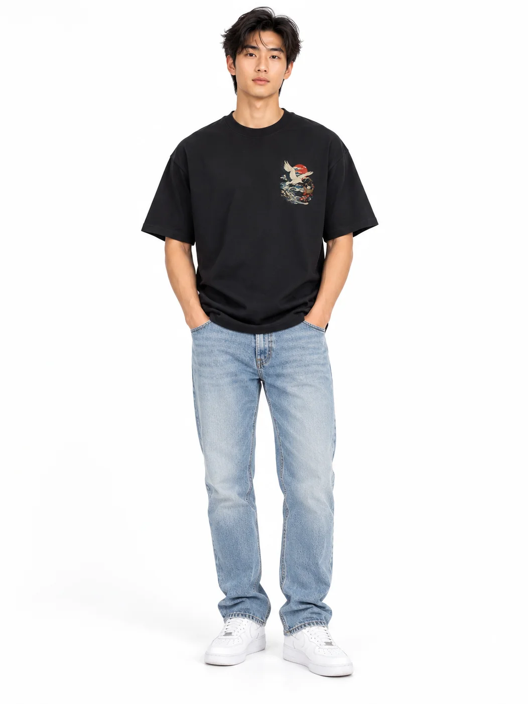 Red-Crowned Crane Journey Faded Graphic Tee product image (5)